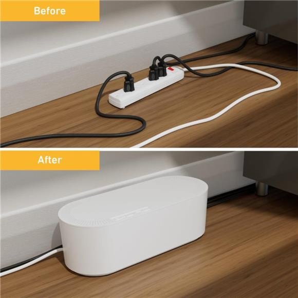 D-Line Cable Management Box,Power Strip Holder,Floor Outlet Hider,Cord Organizer - Picture 5 of 5